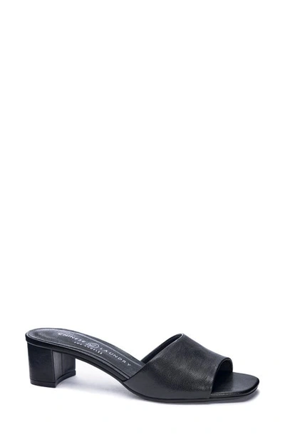Shop Chinese Laundry Lana Slide Sandal In Black Leather