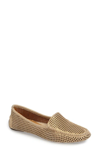 Shop Patricia Green 'barrie' Flat In Gold Suede