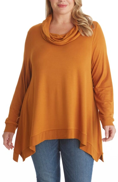 Shop Adyson Parker Cowl Neck Top In Autumn Copper