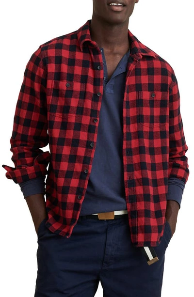Shop Alex Mill Buffalo Check Button-up Flannel Shirt In Red/ Black