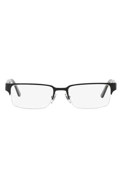 Shop Versace 53mm Rectangle Optical Glasses In Matte Black