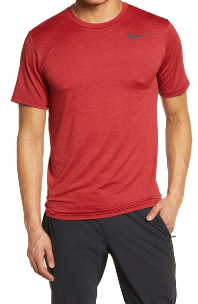 Shop Nike Dri-fit Static Training T-shirt In Univ Red/ Team Red/ Htr/ Black