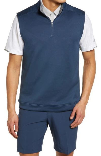 Shop Adidas Golf Club Quarter Zip Vest In Crew Navy