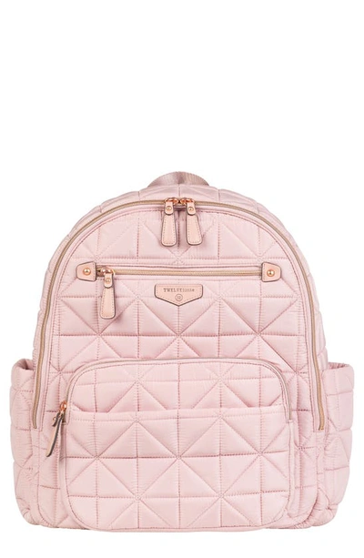 Shop Twelvelittle Companion Quilted Nylon Diaper Backpack In Blush Pink
