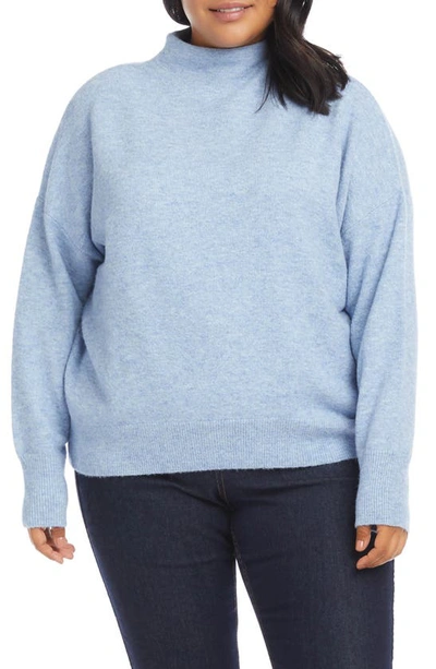 Shop Karen Kane Funnel Neck Sweater In Light Blue