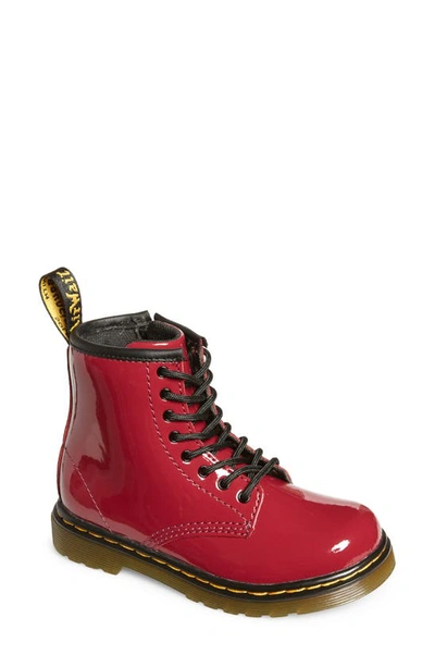 Shop Dr. Martens' Kids' 1460 Lace-up Boot In Dark Scooter Red Patent