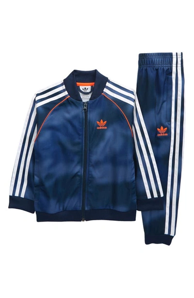 Shop Adidas Originals Kids' Camo Track Suit (little Boy) In Blue/ Multicolor