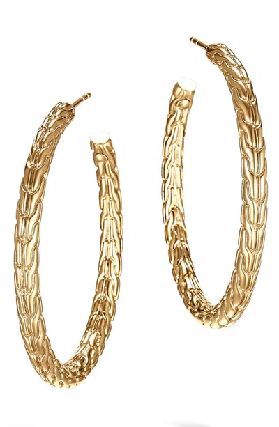 Shop John Hardy Classic Chain 18k Gold Medium Hoop Earrings