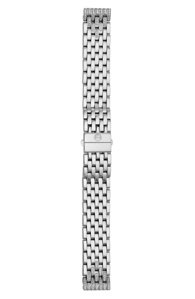 Shop Michele Deco 16 16mm Diamond Bracelet Watchband In Silver