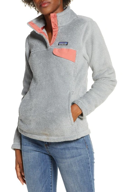 Shop Patagonia Re-tool Snap-t(r) Fleece Pullover In Tail Gry-nick X-dye Aurea Pnk