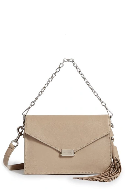 Shop Allsaints Miki Leather Shoulder Bag In Sandstone