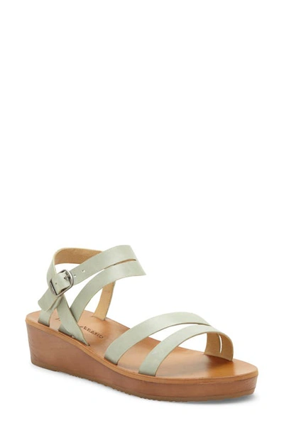 Shop Lucky Brand Hecilia Wedge Sandal In Desert Sage Leather