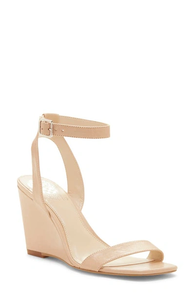 Shop Vince Camuto Gallanna Wedge Sandal In Bisque Leather