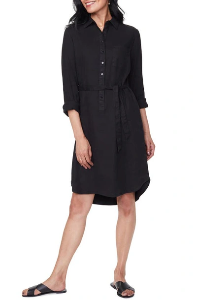 Shop Nydj Long Sleeve Shirtdress In Black