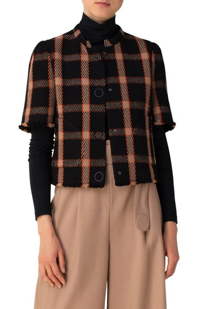 Shop Akris Punto Wool & Cashmere Blend Jacket In Black-tatami-begonia