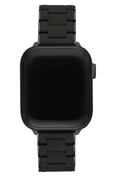 Shop Michele Apple Watch Wrapped Silicone Bracelet Strap In Black