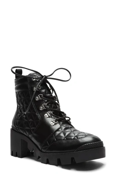 Shop Schutz Cory Lace-up Boot In Deluxe Napa Black Leather
