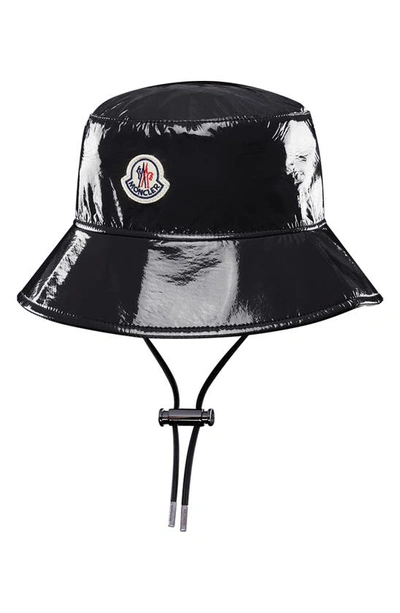 Shop Moncler Vinyl Bucket Hat In Black