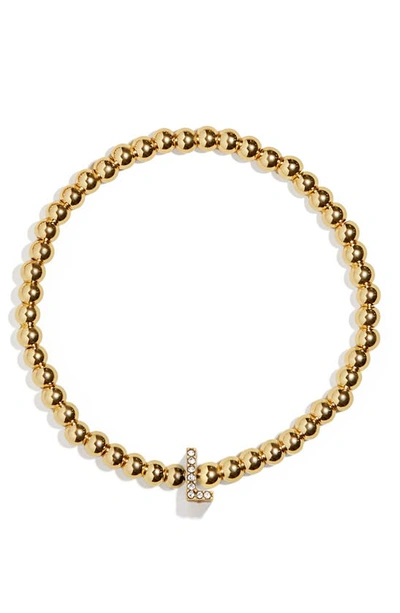 Shop Baublebar Pisa Pavé Initial Bracelet In Gold L