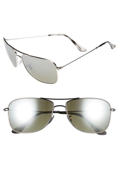 Shop Ray Ban Tech 59mm Polarized Sunglasses In Grey Mirror