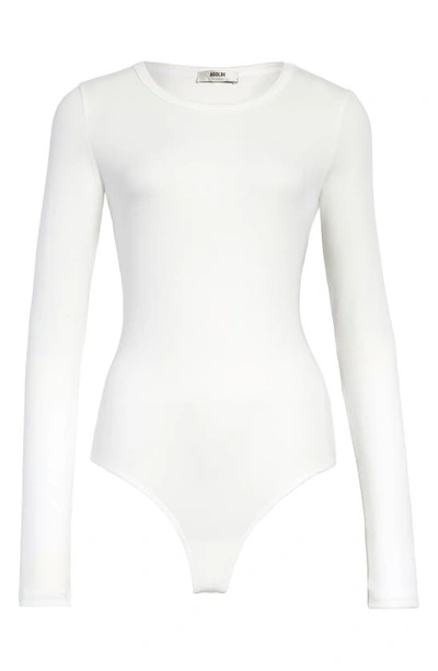 Shop Agolde Leila Long Sleeve Bodysuit In White