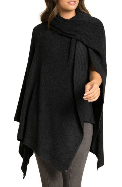 Shop Barefoot Dreamsr Cozychic Lite® Ribbed Travel Wrap In Black