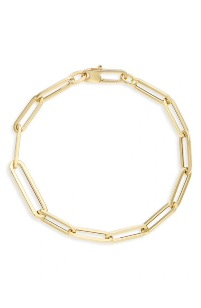 Shop Roberto Coin Thick Paperclip Bracelet In Yellow Gold
