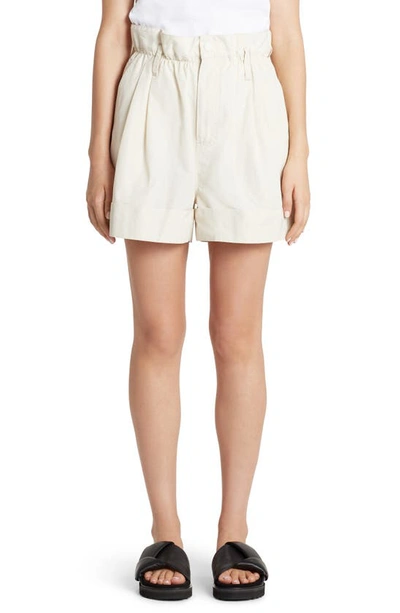 Shop Moncler Paperbag Waist Shorts In White