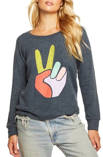 Shop Chaser Bliss Peace Graphic Sweatshirt In Avalon