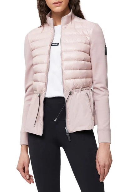 Shop Mackage Joyce Mixed Media Down Jacket In Petal