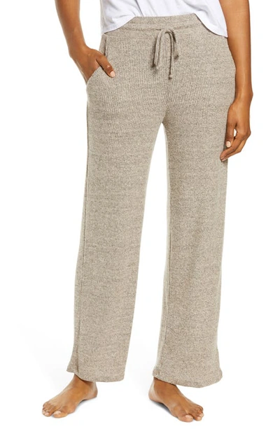 Socialite Ribbed Wide Leg Lounge Pants In Mocha ModeSens