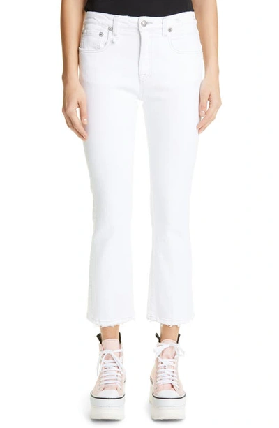 Shop R13 Kick Fit Crop Jeans In Bale White