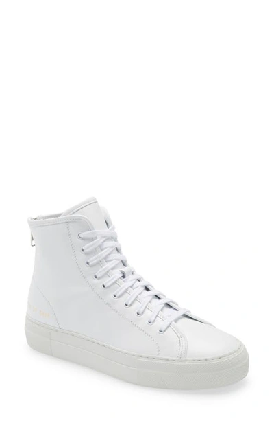 Shop Common Projects Tournament High Super Sneaker In White/ White