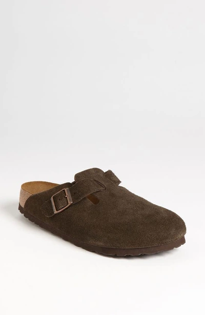 Shop Birkenstock Boston Soft Footbed Clog In Mocha Suede