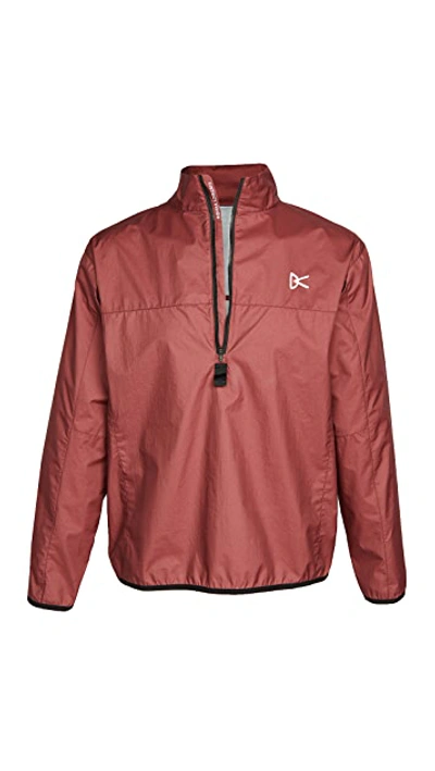 Shop District Vision Thero Quarter Zip Pullover Shell Jacket In Burgundy