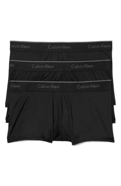 Shop Calvin Klein 3-pack Micro Stretch Trunks In Black