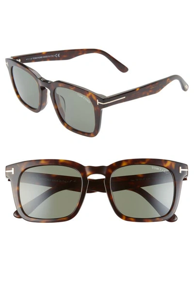 Shop Tom Ford Dax 50mm Square Sunglasses In Havana/ Green