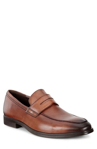 Shop Ecco Melbourne Penny Loafer In Amber Leather
