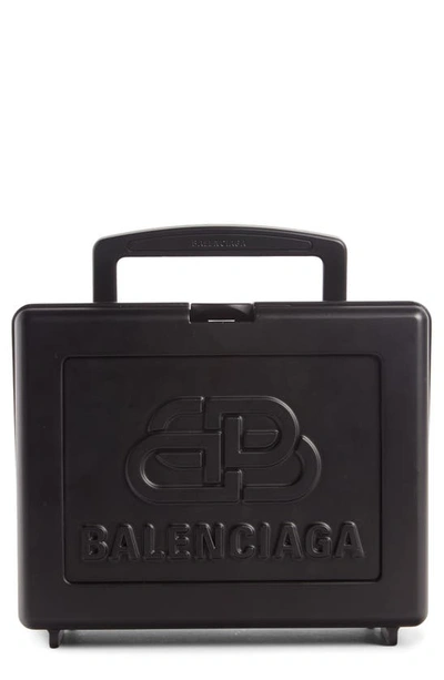 Shop Balenciaga Lunch Box Top Handle Bag In Black