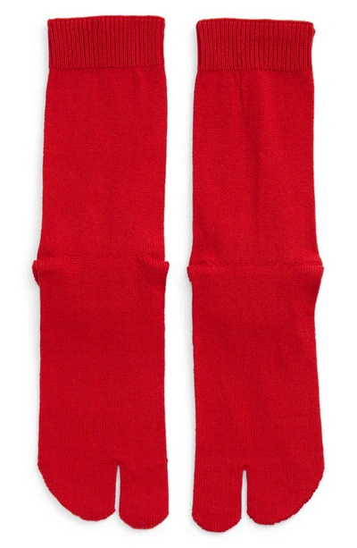 Shop Maison Margiela Tabi Socks In Military Red