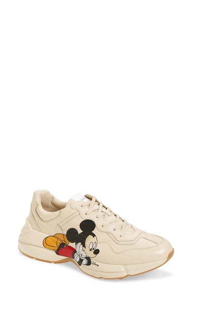 Shop Gucci X Disney Rhyton Mickey Mouse Sneaker In Ivory