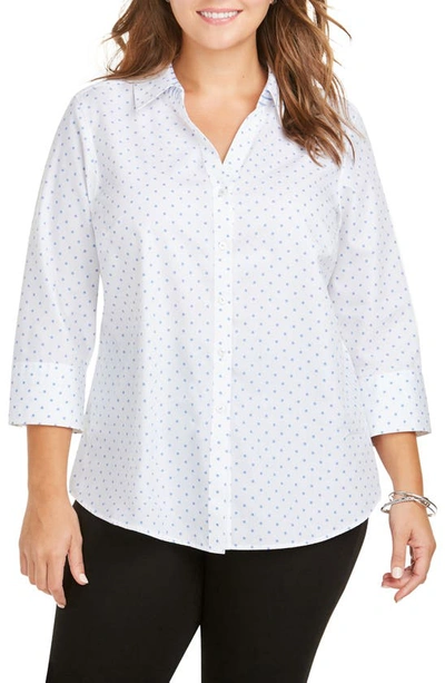 Shop Foxcroft Mary Star Dot Shirt In Perfect Peri