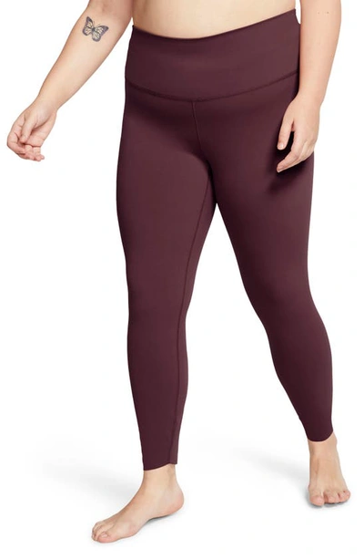 Shop Nike Yoga Luxe 7/8 Tights In Night Maroon/ Team Red
