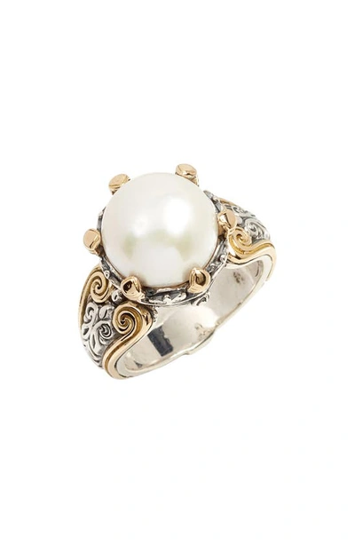Shop Konstantino Hermione Cultured Pearl Statement Ring In Silver/ Pearl
