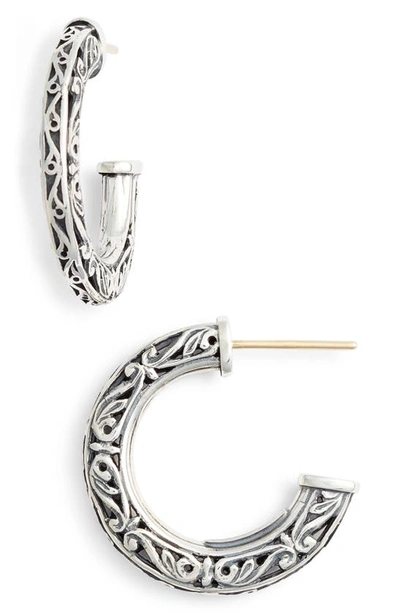 Shop Konstantino Filigree Hoop Earrings In Sterling Silver