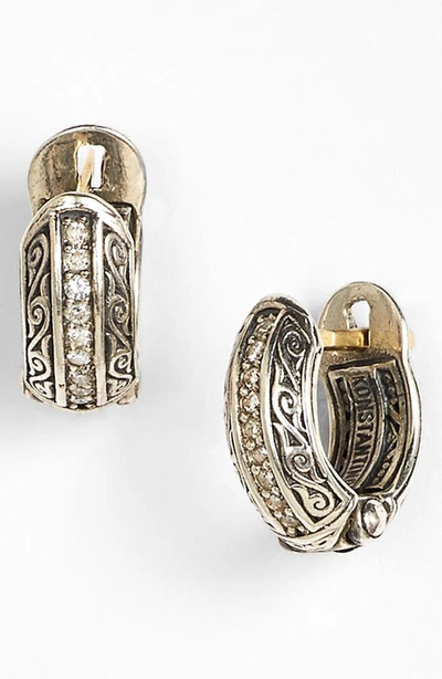 Shop Konstantino 'hermione' Diamond Small Huggie Hoop Earrings In Silver