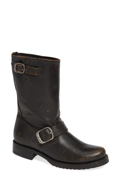 Shop Frye 'veronica' Short Boot In Black Brush Off Leather