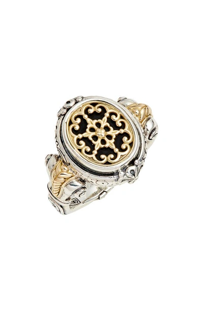 Shop Konstantino Calypso Signet Ring In Silver/ Gold