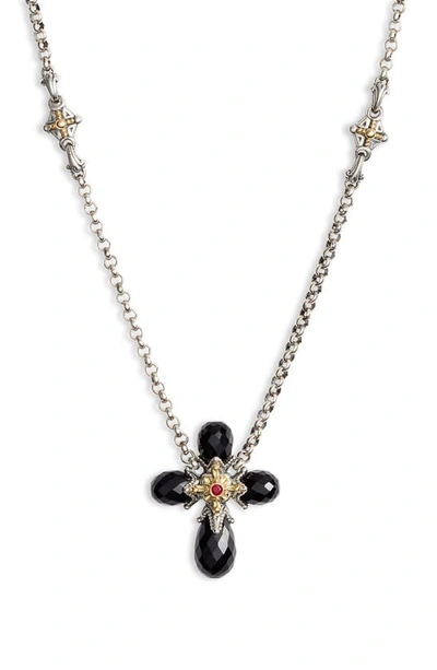 Shop Konstantino Calypso Cross Pendant Necklace In Silver/ Gold
