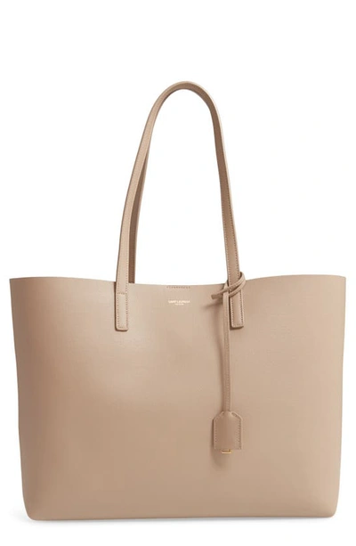 Shop Saint Laurent Shopping Leather Tote In Dusty Grey
